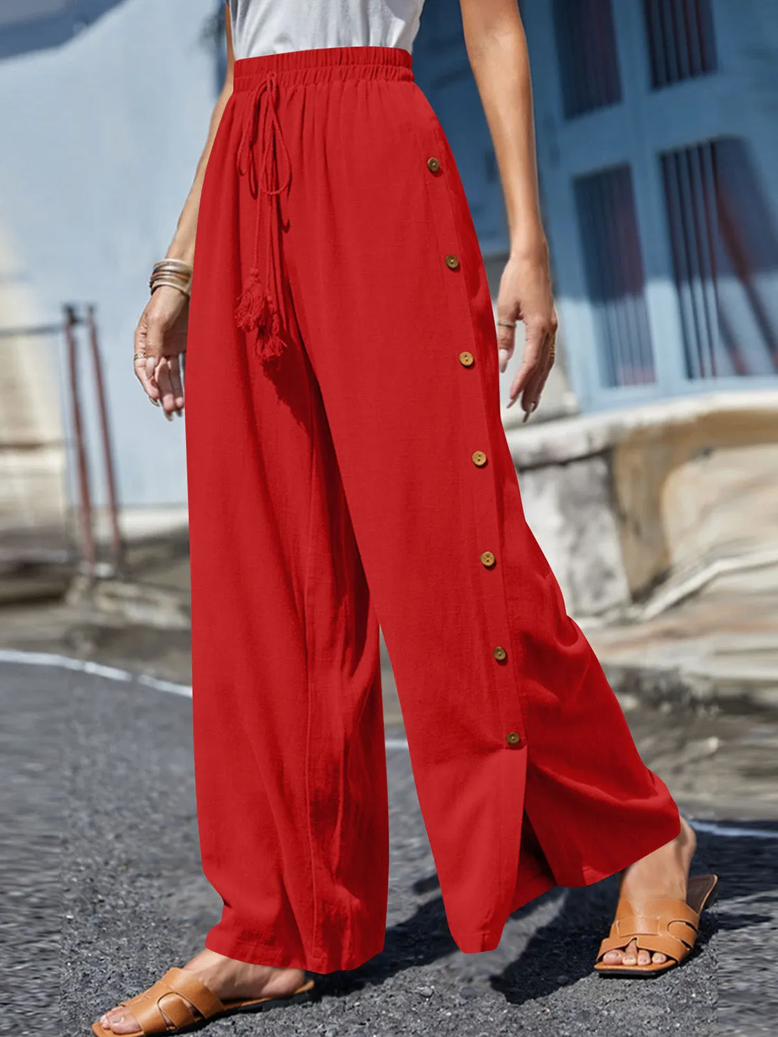 🌟 Full Size Tassel Wide Leg Pants 🌟