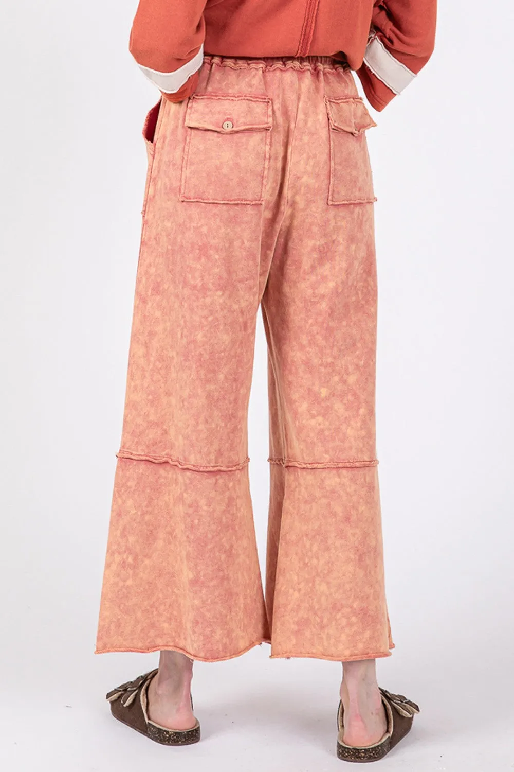 🌟 SAGE   FIG Mineral Washed Terry Wide Leg Pants 🌟