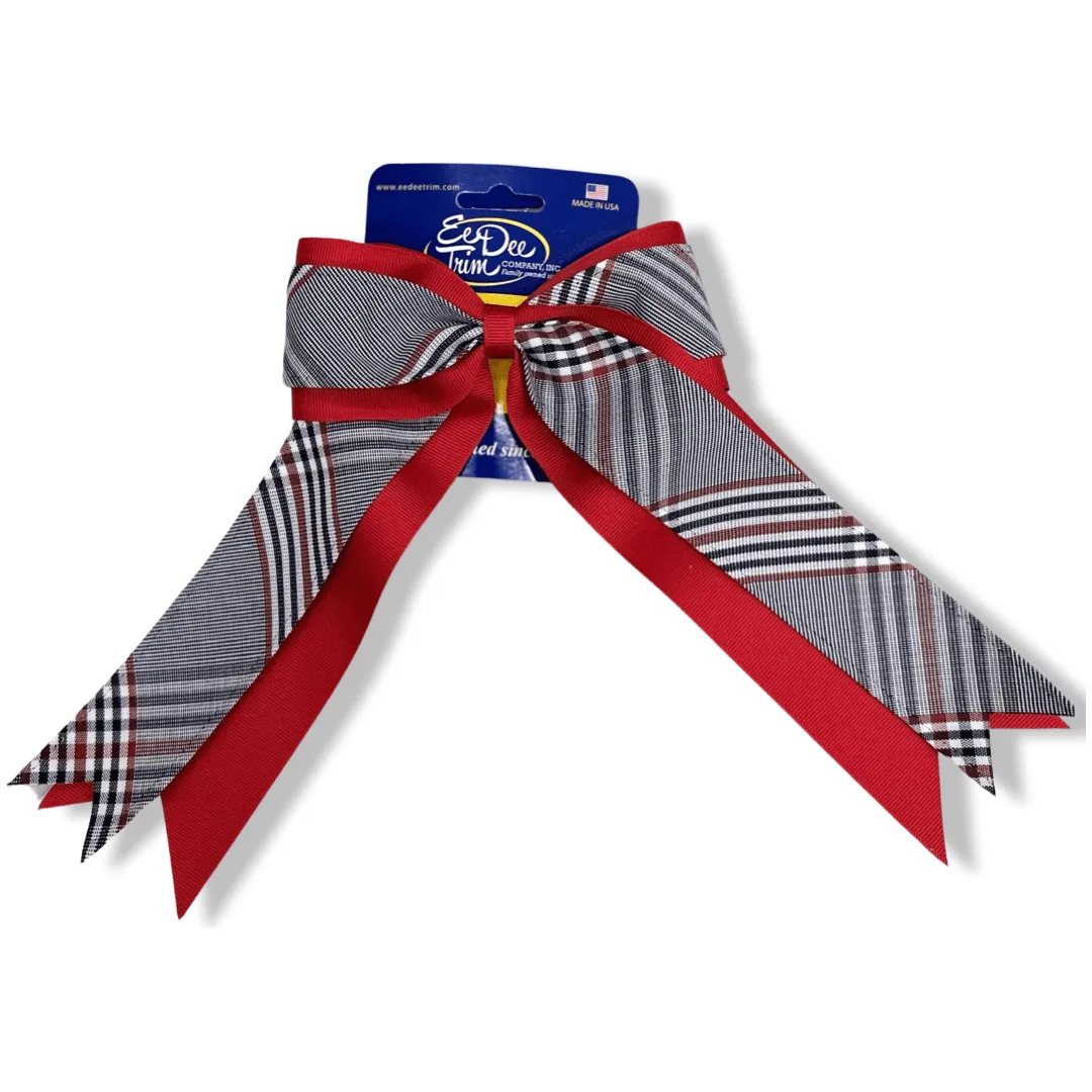 2 Layer Cheer Bow  - Plaid 08G