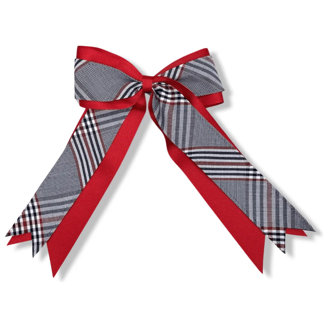 2 Layer Cheer Bow  - Plaid 08G