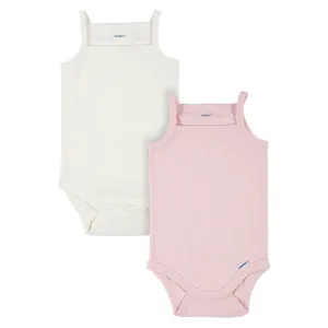 2-Pack Baby Girls Ivory/Pink Sleeveless Onesies® Bodysuits