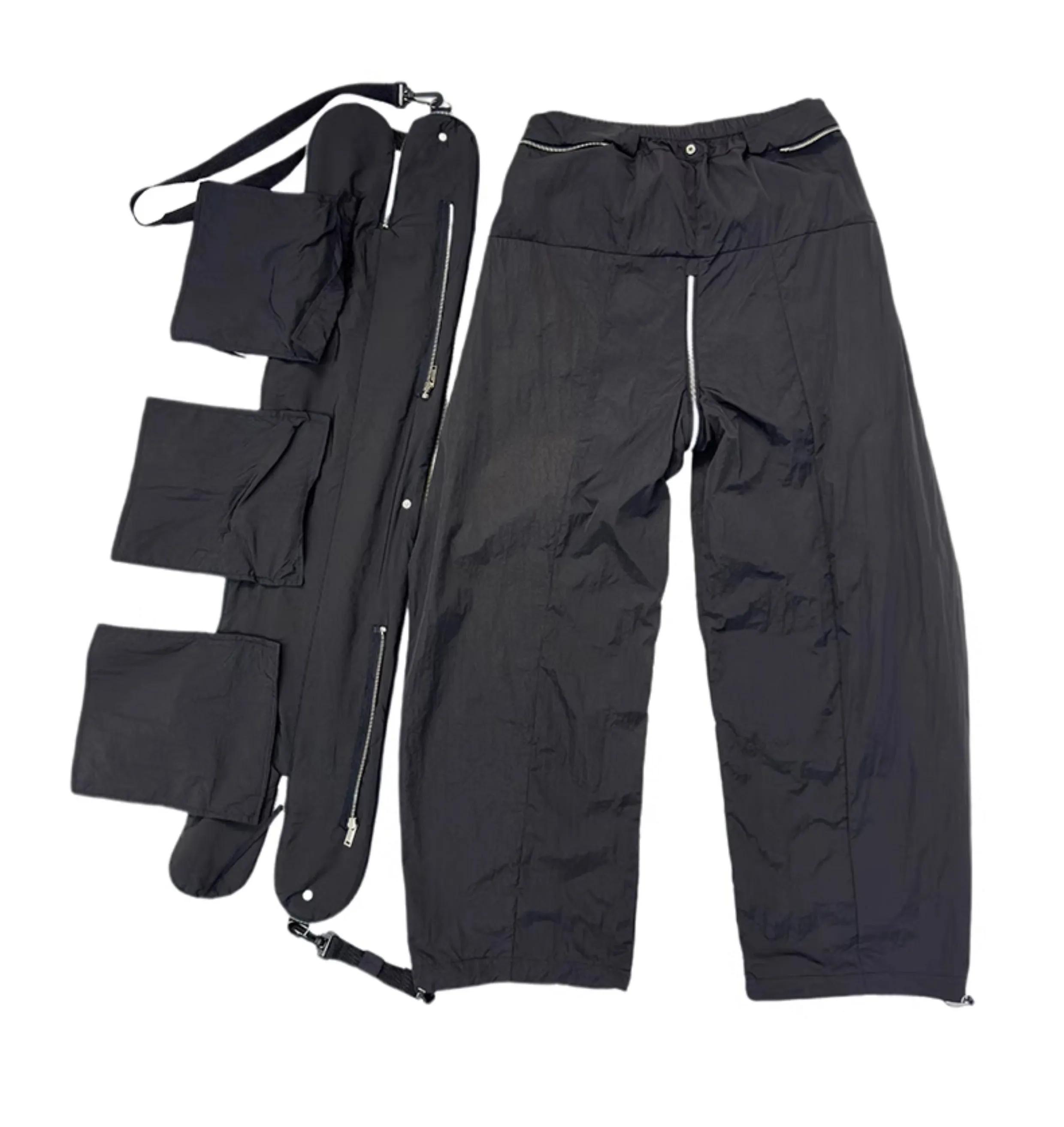 【24s May.】Removable Zippered Paneled Cargo Pants