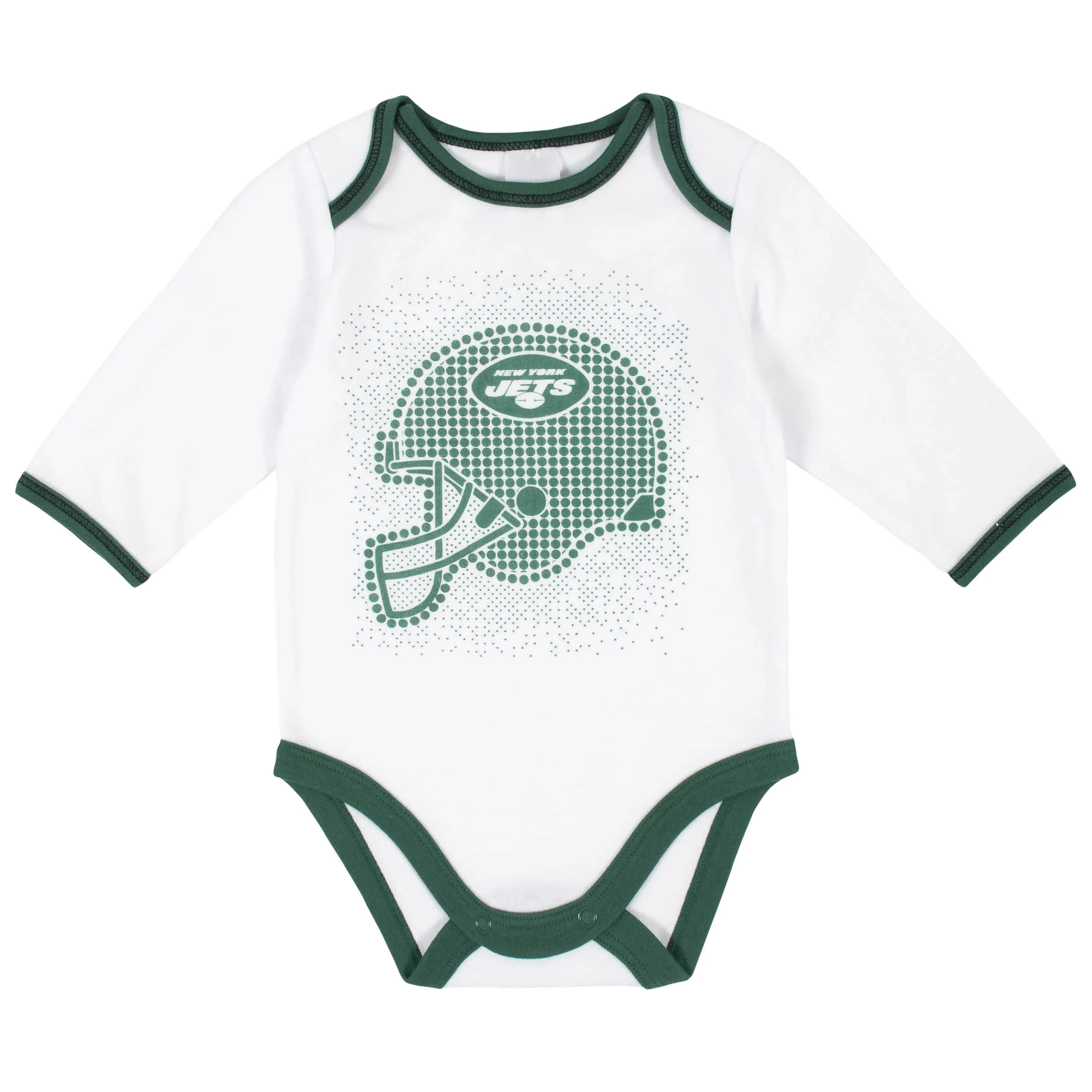 3-Piece Baby Boys New York Jets Bodysuit, Footed Pant, and Cap Set