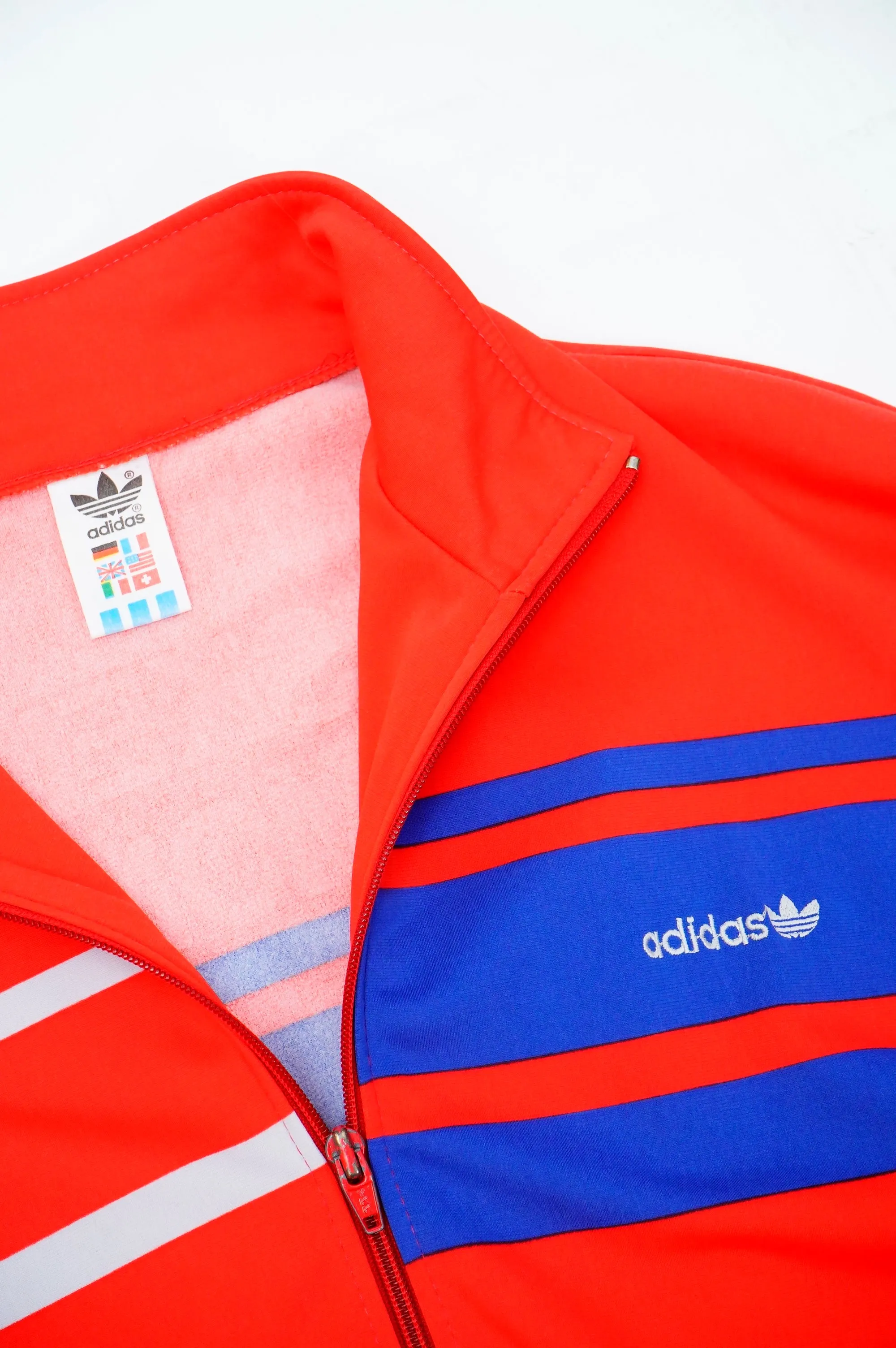 80's "adidas" -Flocky Print Track Jacket-