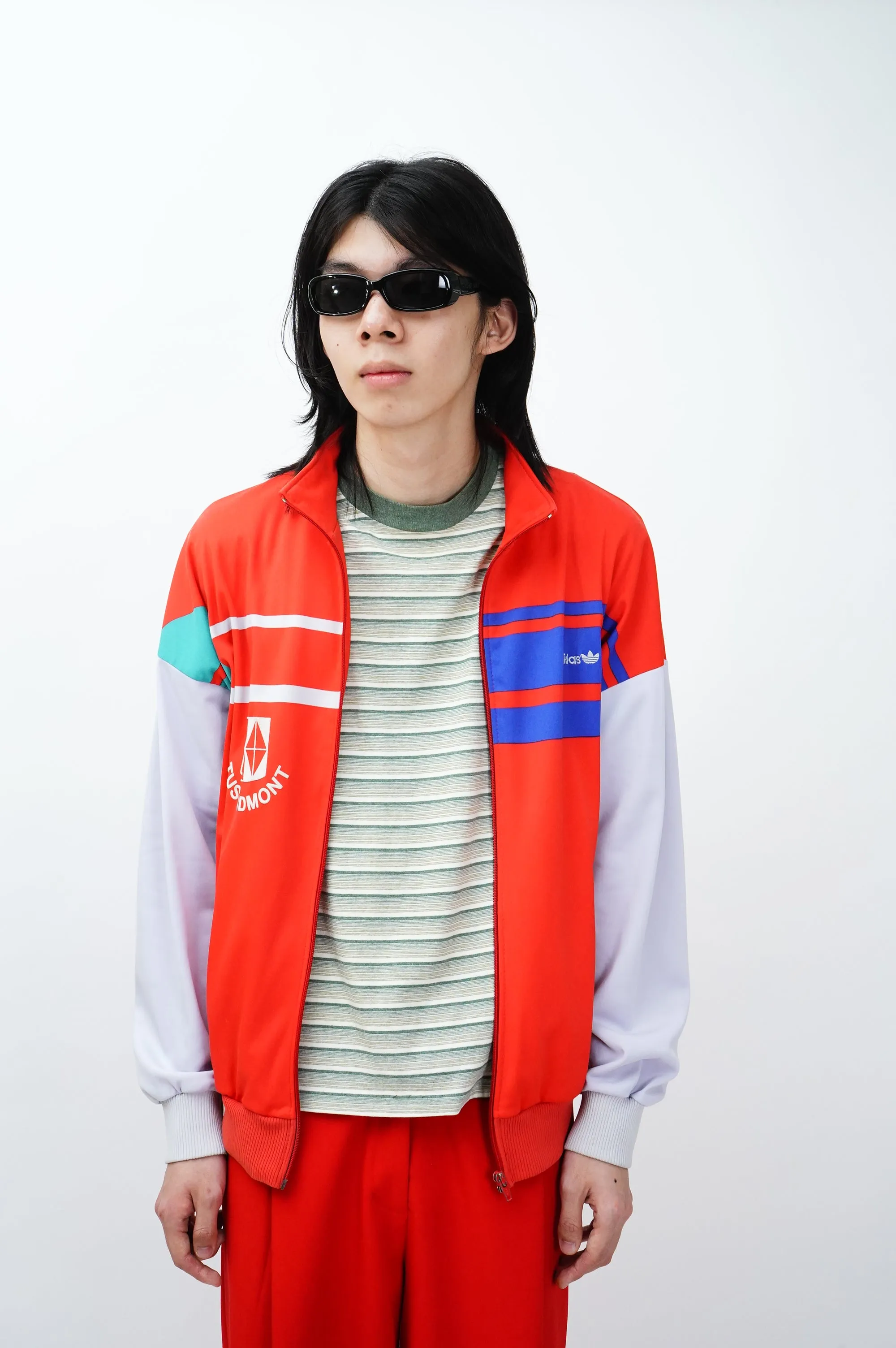 80's "adidas" -Flocky Print Track Jacket-