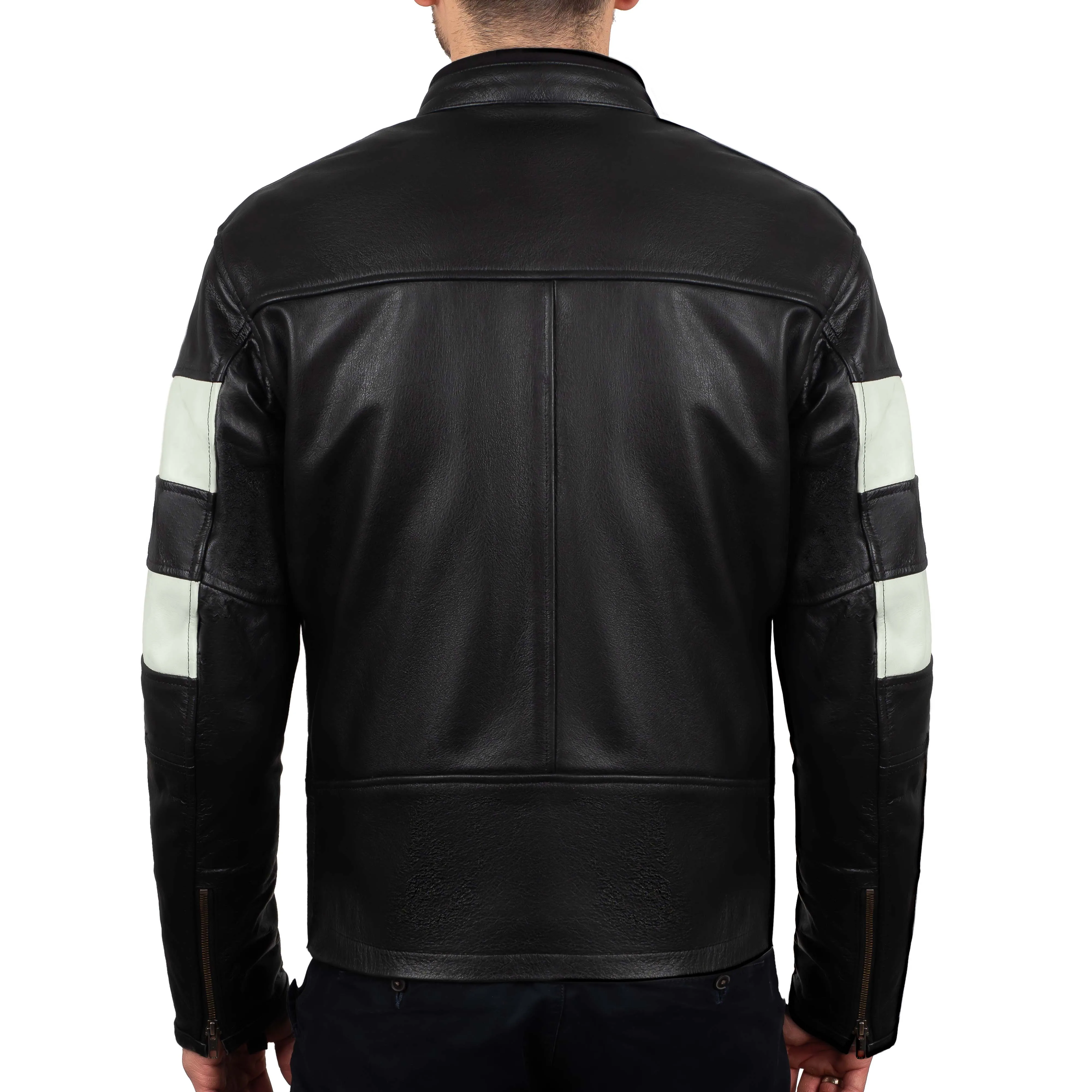 ADRENALINE BLACK MOTORCYCLE LEATHER JACKET