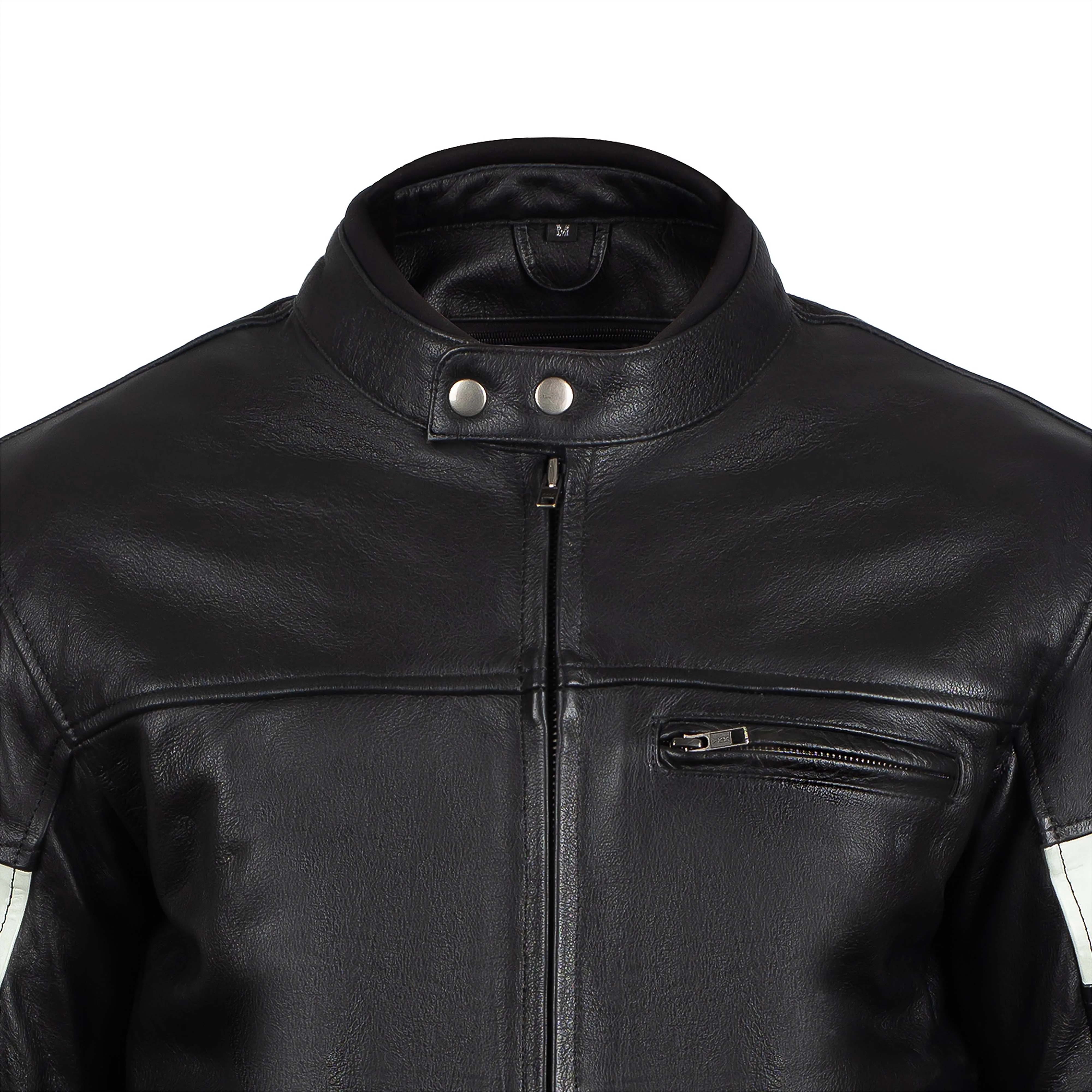 ADRENALINE BLACK MOTORCYCLE LEATHER JACKET