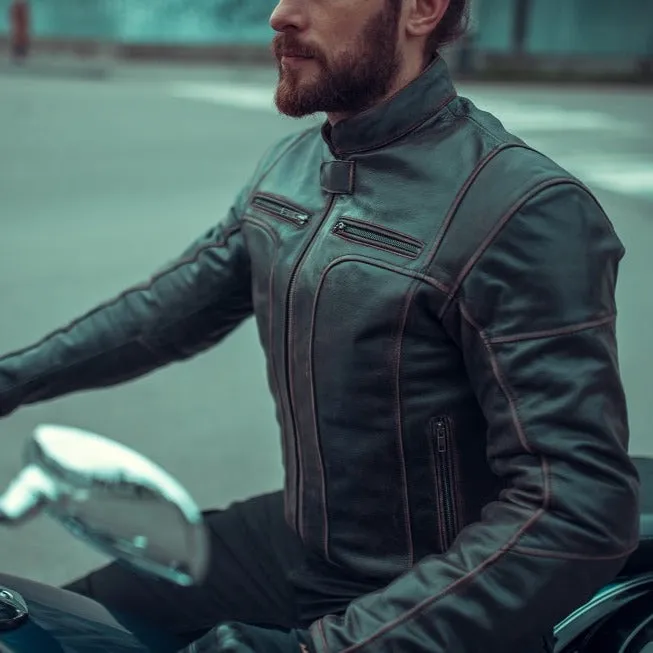 ADVENTURE RETRO MOTORCYCLE LEATHER JACKET