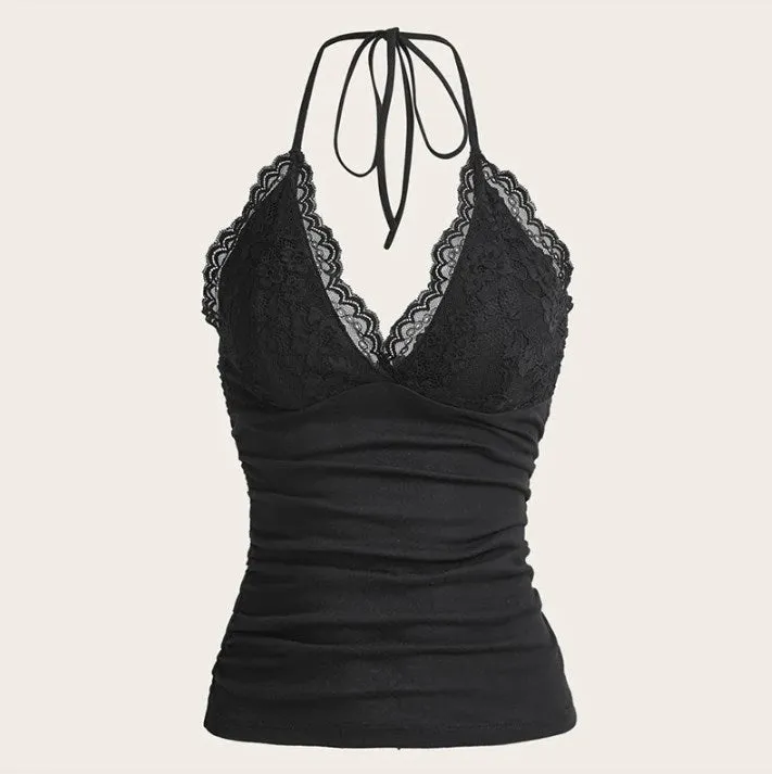 Aiertu  Bandage Strings Sleeveless Backless Slip Crop Top Solid New Year Fashion Women Cute Elegant Streetwear Corset Y2K