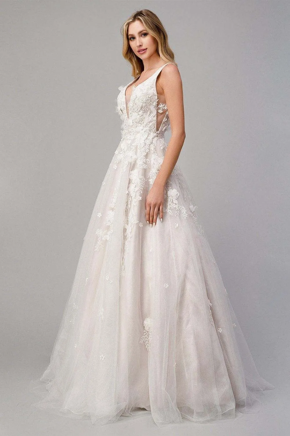 Andrea & Leo Gardenia Dress A1028W Shimmer Ball Gown 3D Lace Wedding Dress Bridal Formal