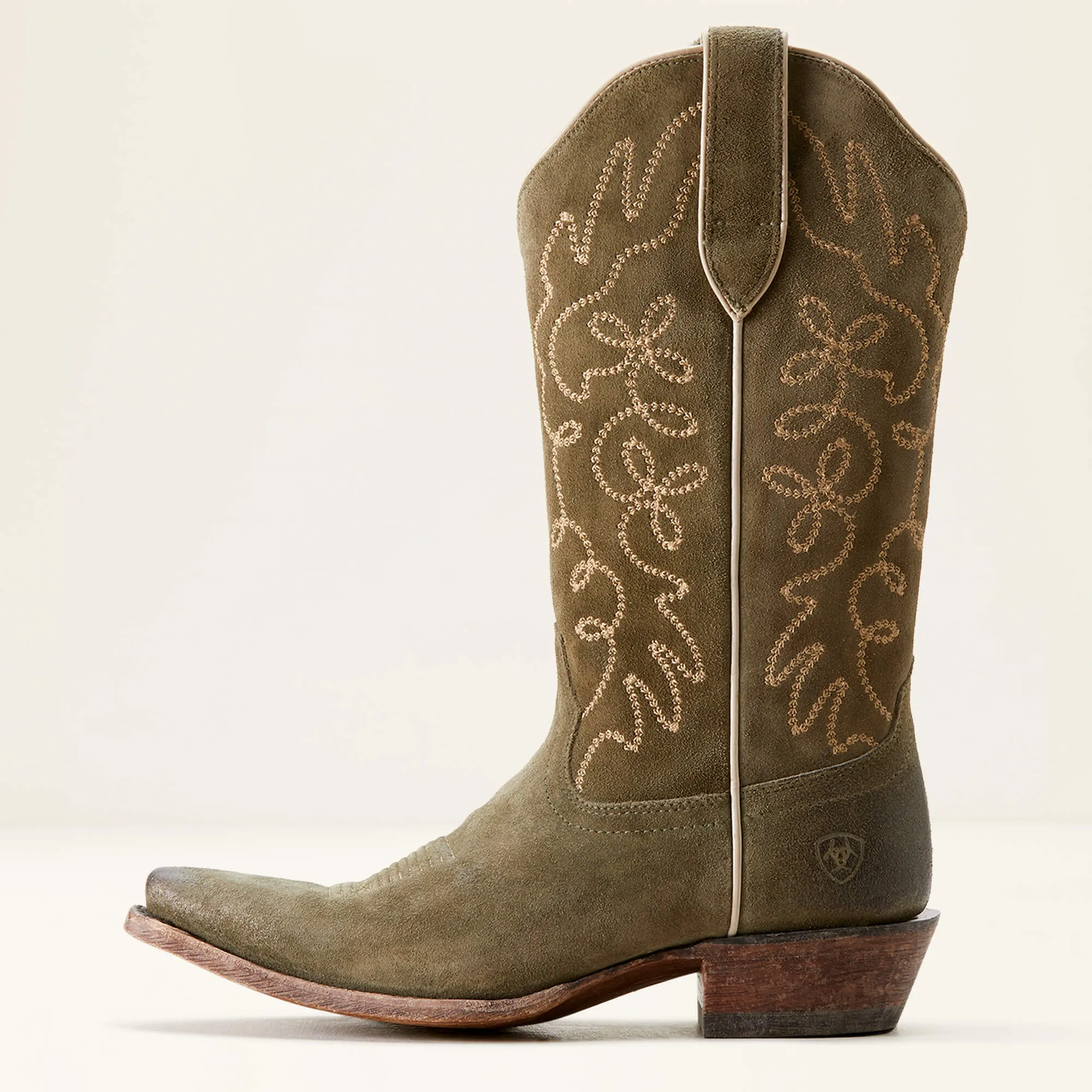 Ariat Women's Jukebox Western Boot in Soft Olive Suede