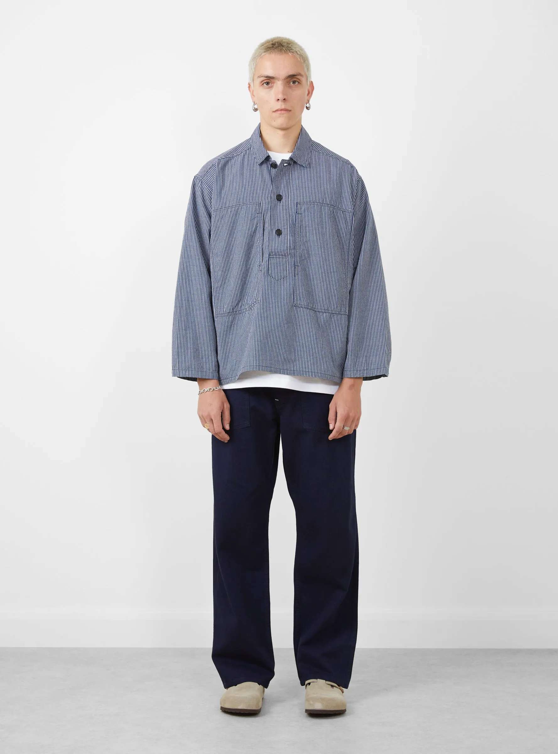 ARMY Shirt Cotton Check Indigo