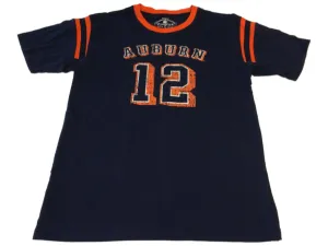 Auburn Tigers Colosseum Navy with Grunge Logo Short Sleeve Crew Neck T-Shirt (L)