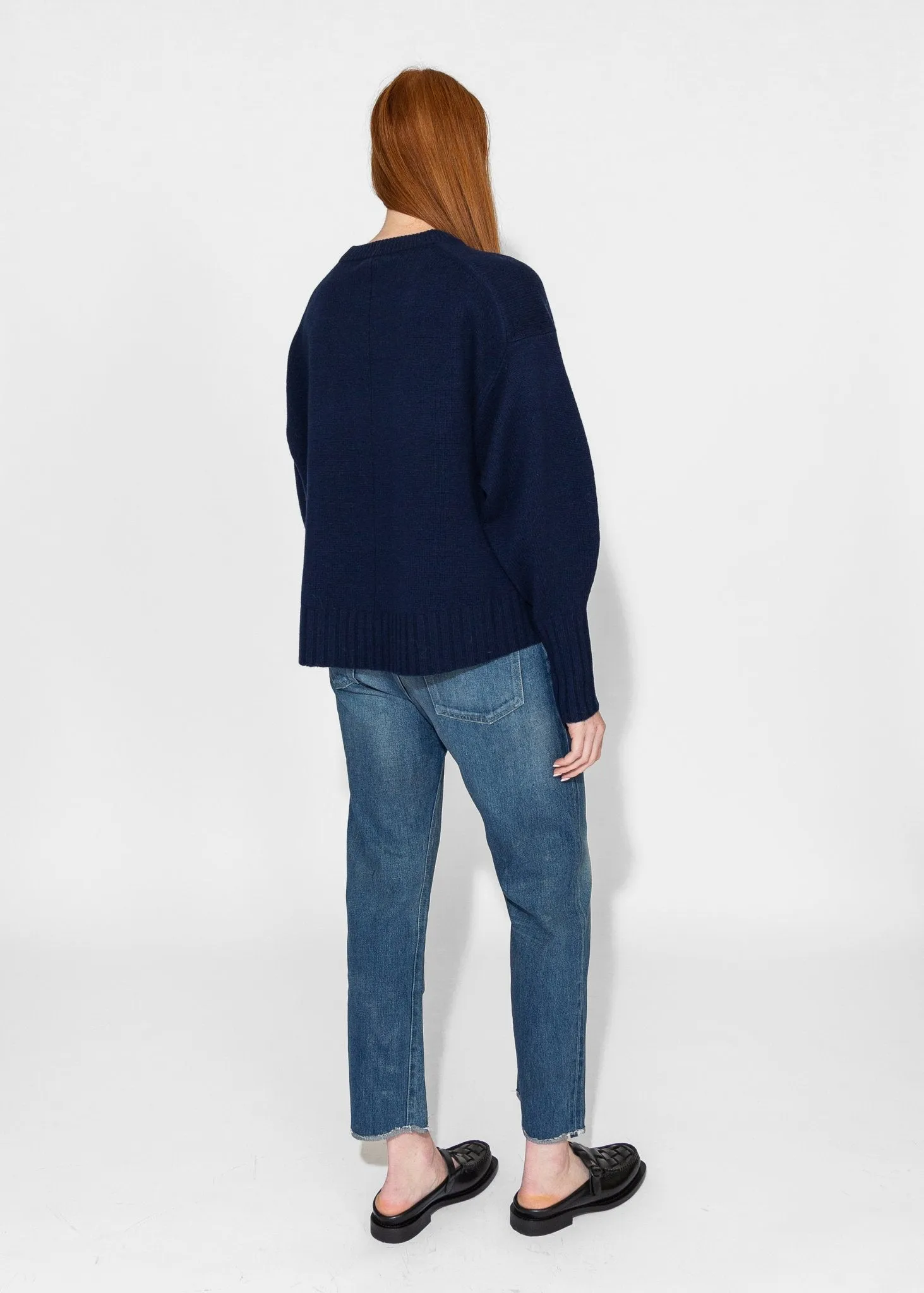 Balloon Sleeve Sweater in Indigo