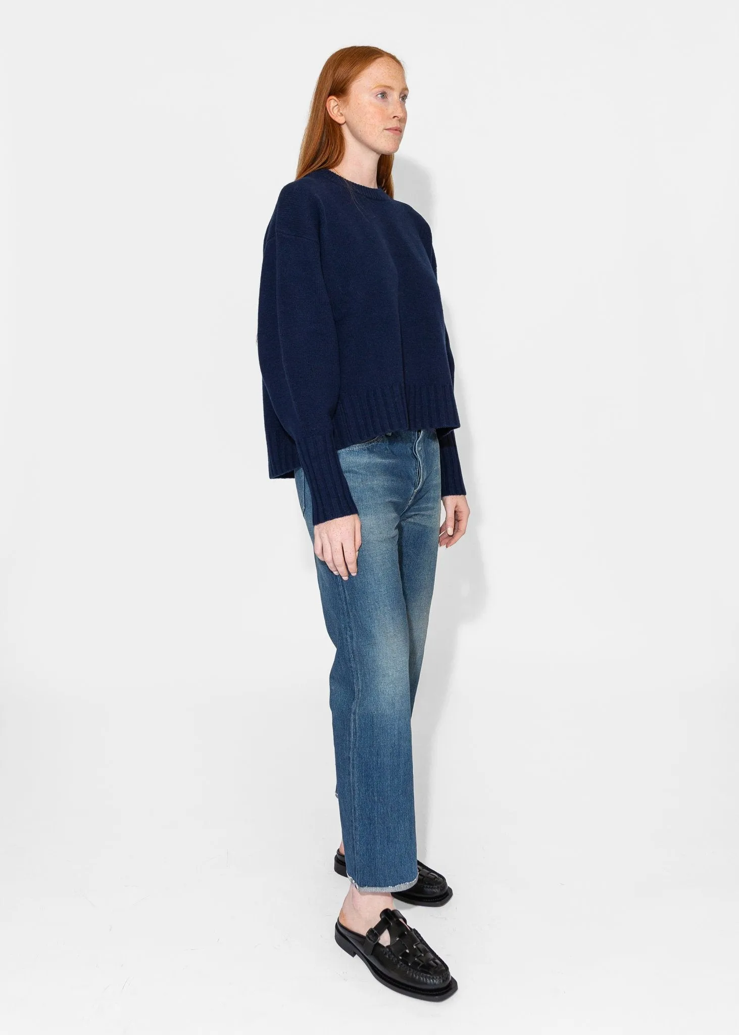 Balloon Sleeve Sweater in Indigo