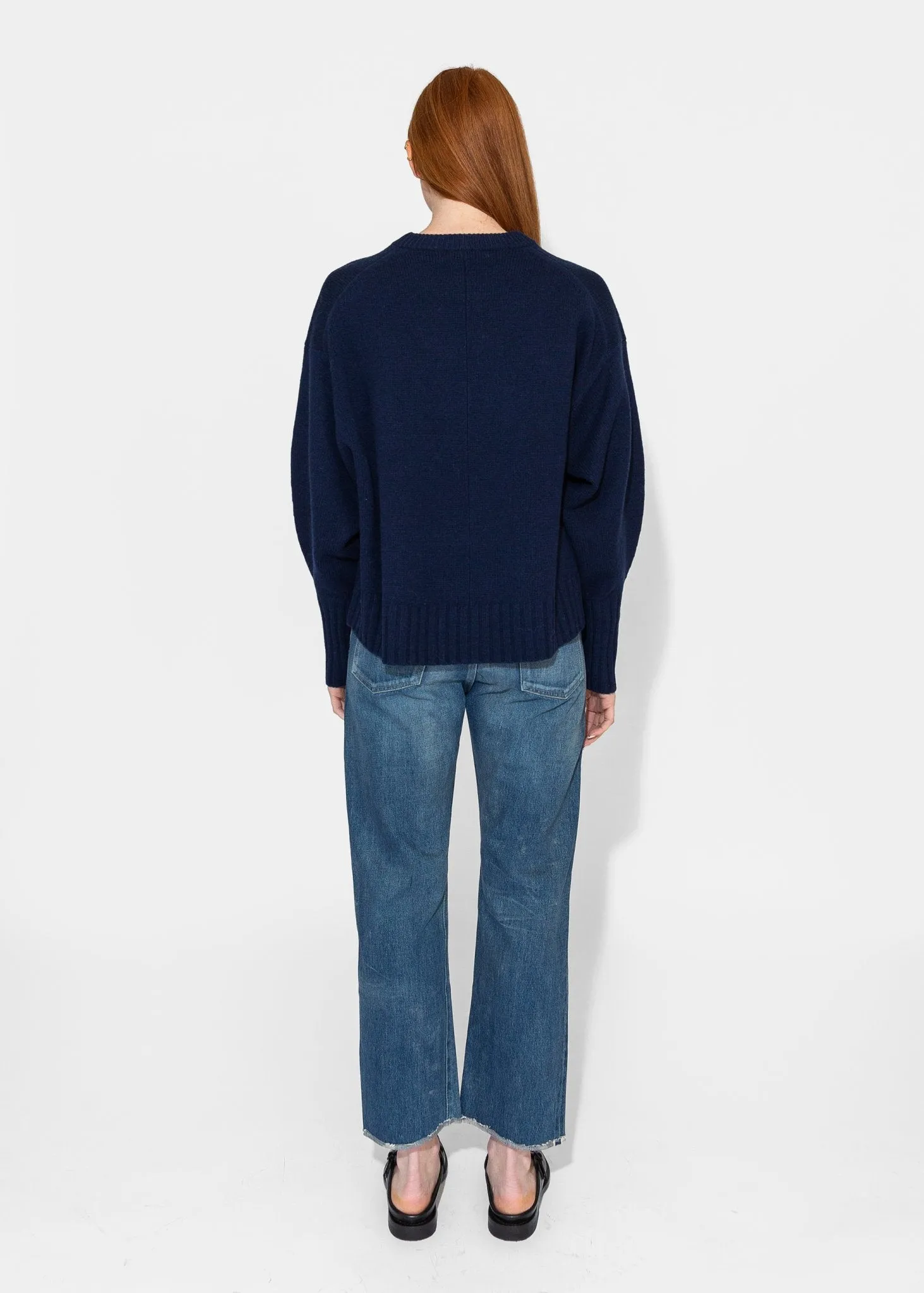 Balloon Sleeve Sweater in Indigo