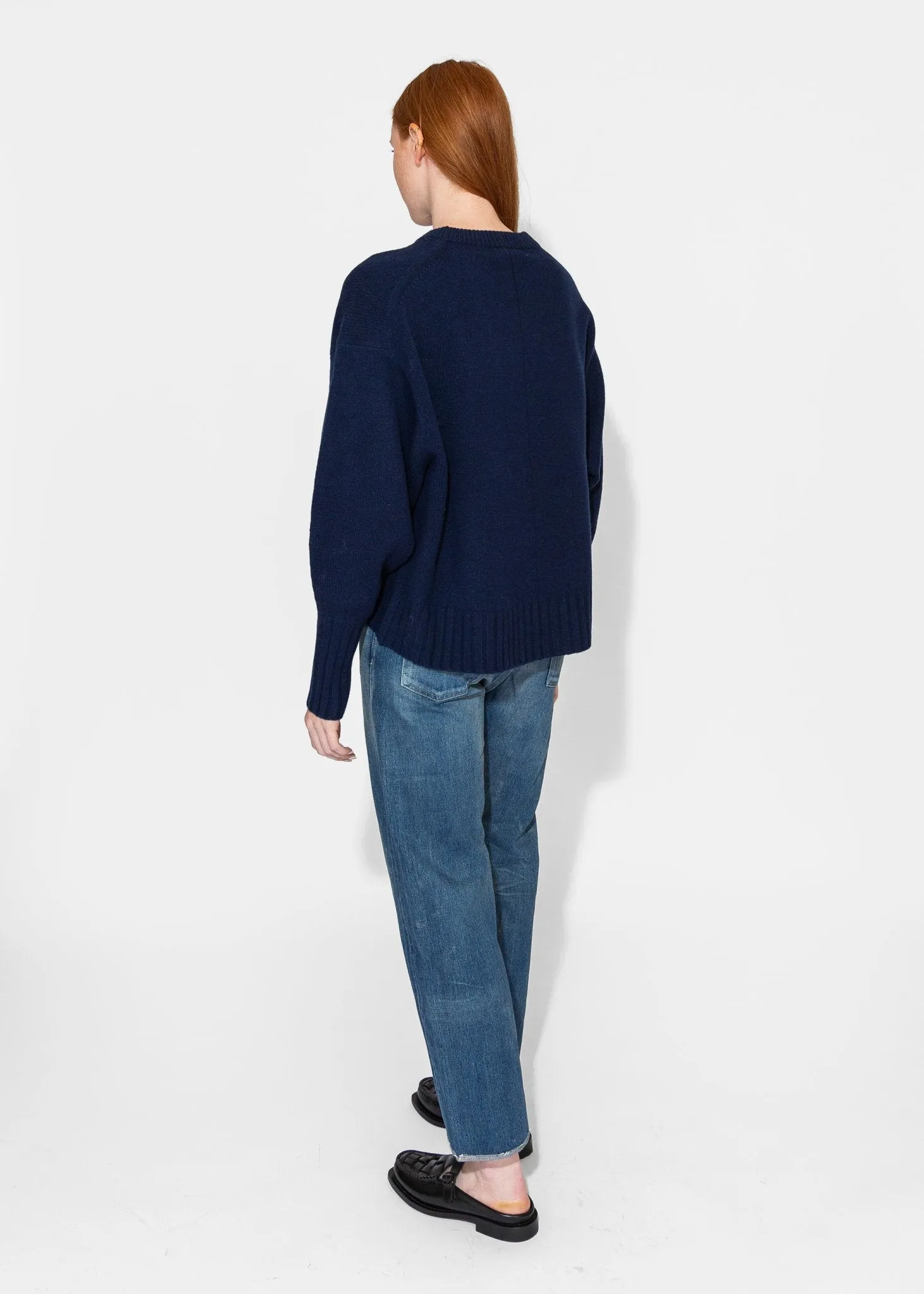 Balloon Sleeve Sweater in Indigo