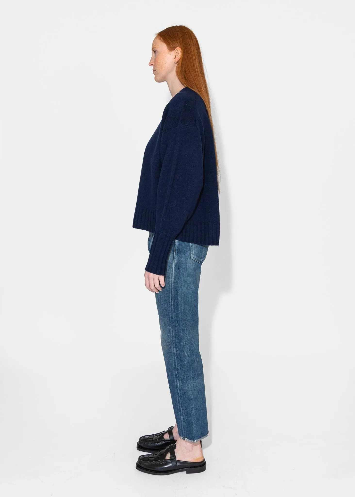 Balloon Sleeve Sweater in Indigo