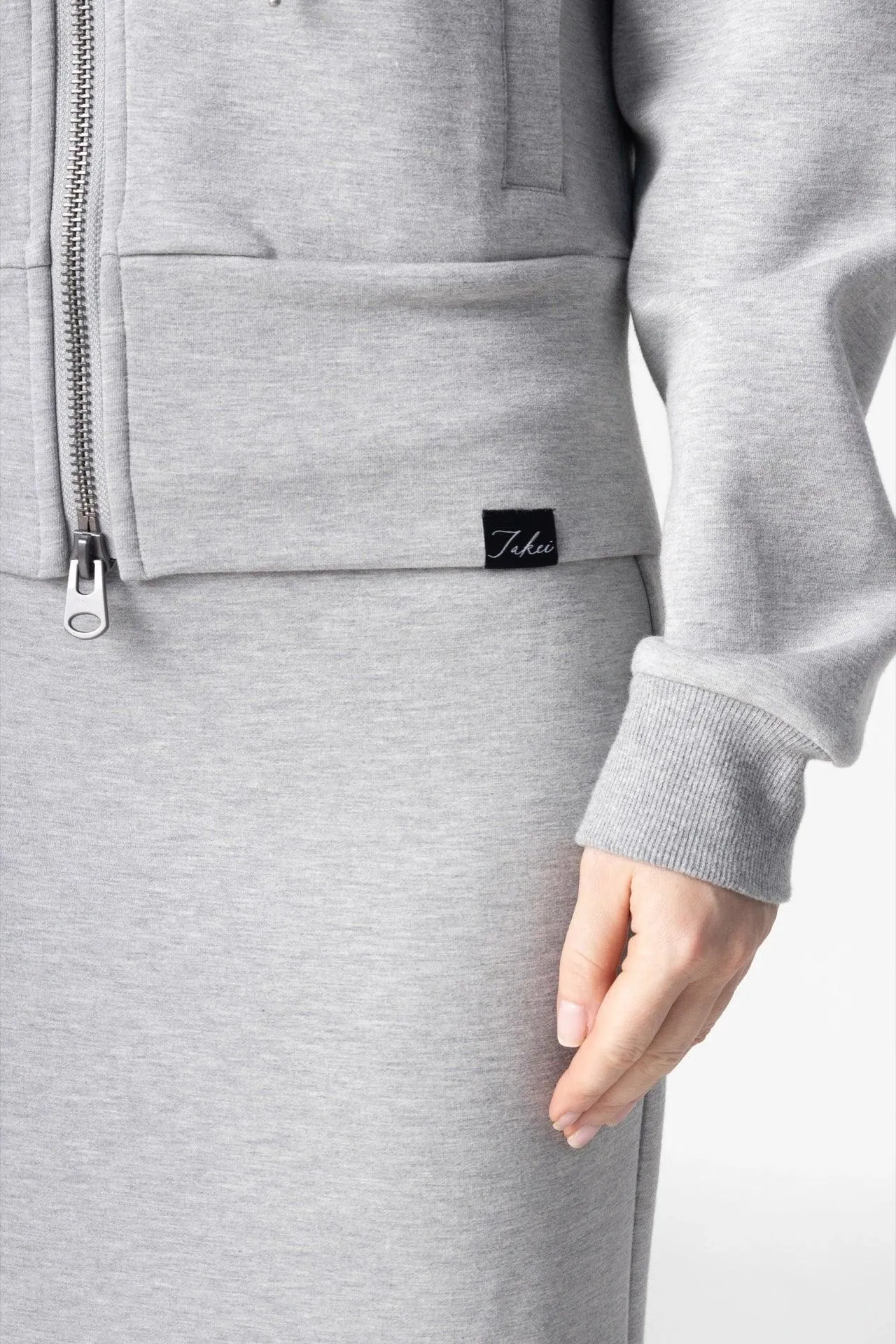 Bamboo Bonded Jersey Cropped Zip-Up Hoodie