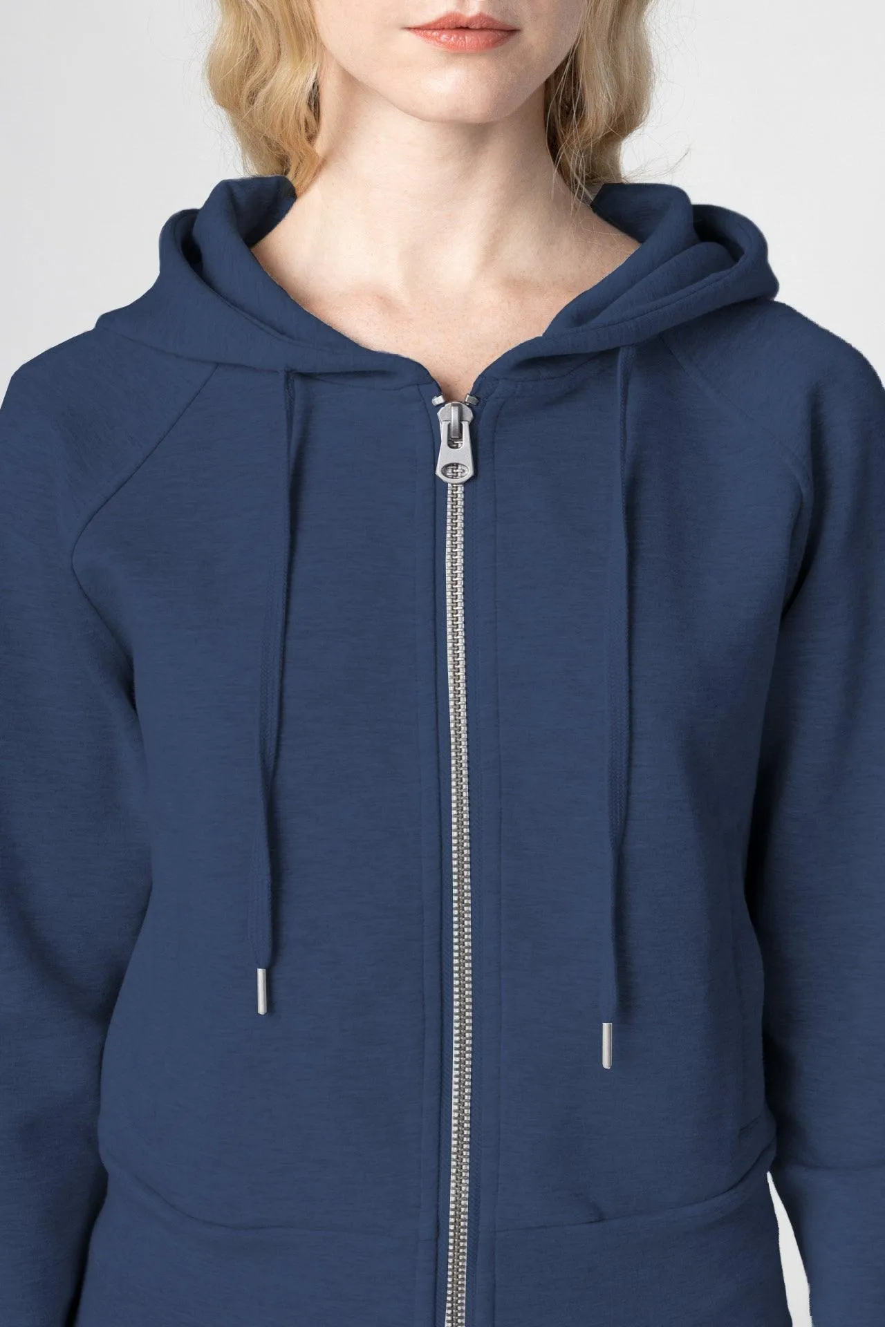 Bamboo Bonded Jersey Cropped Zip-Up Hoodie