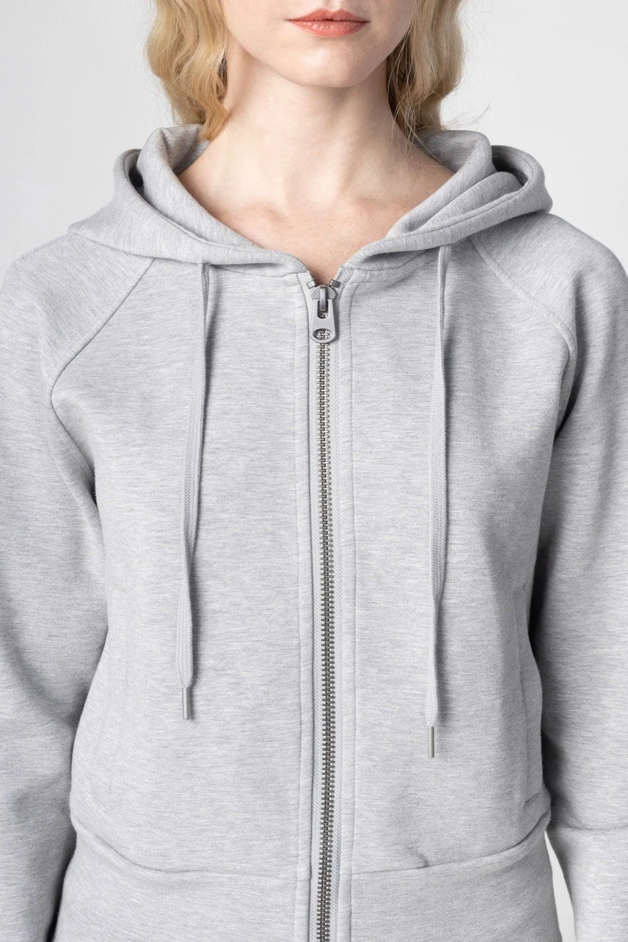 Bamboo Bonded Jersey Cropped Zip-Up Hoodie