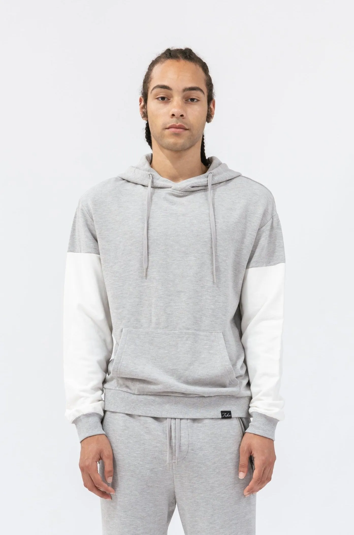 Bamboo Brushed-Back Color Block Hoodie