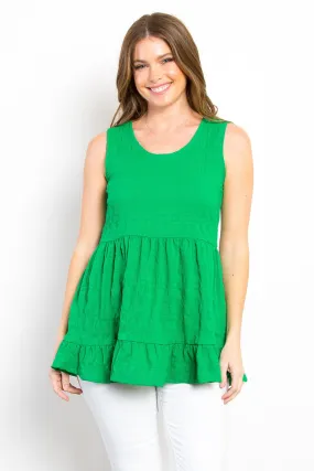 Be Stage Ruffled Sleeveless Babydoll Top