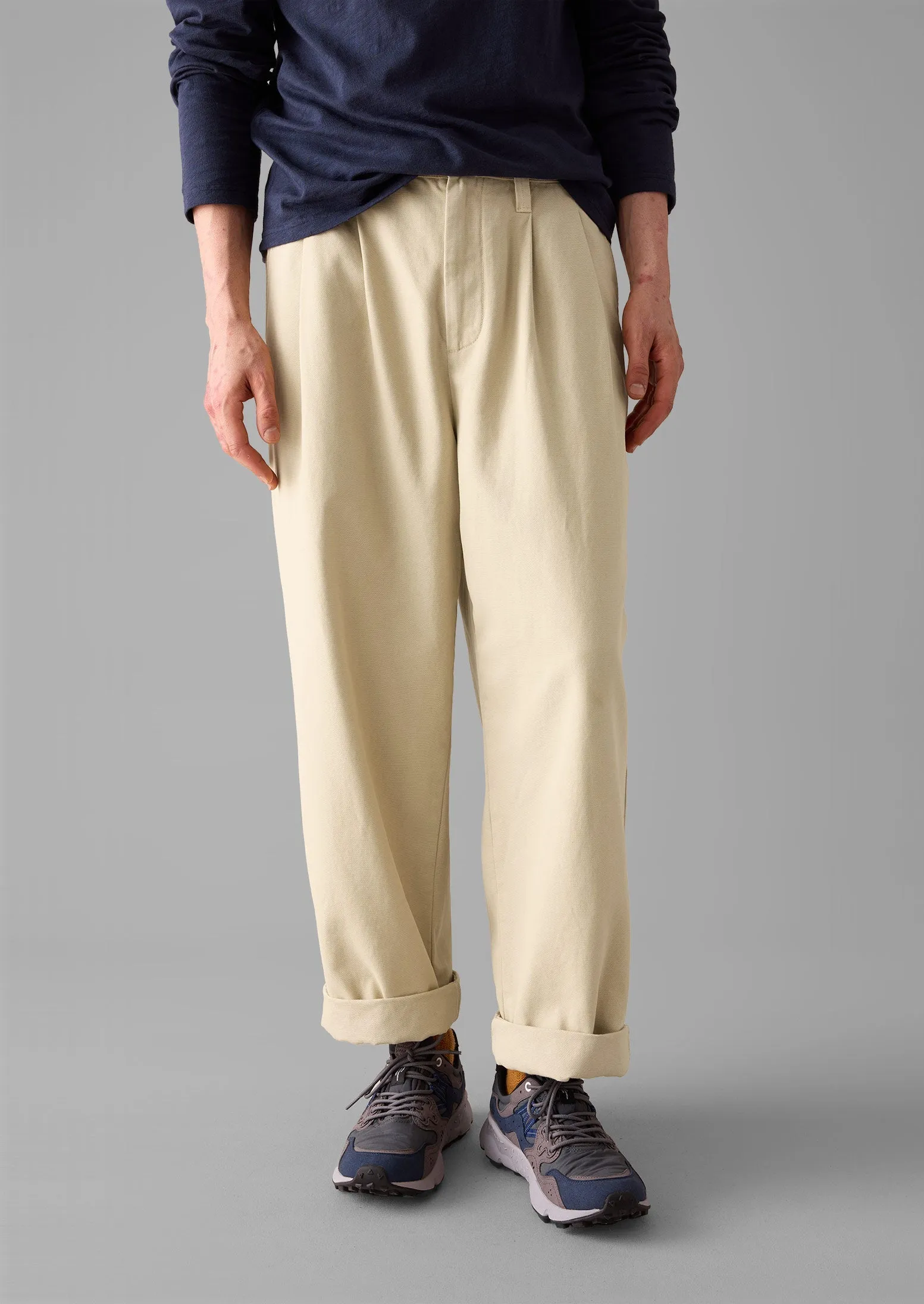 Bill Cotton Wide Leg Pants | Stone