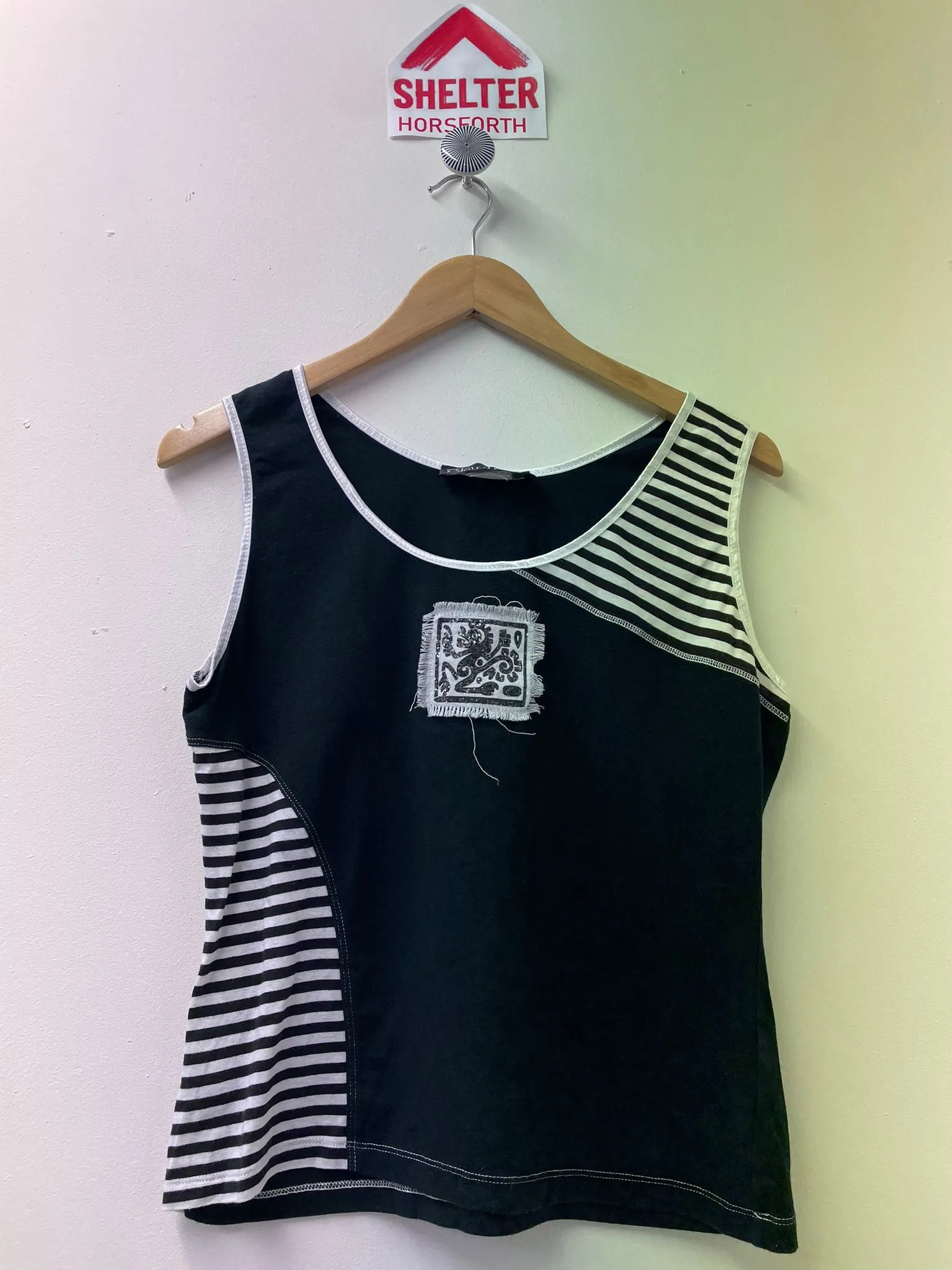 Black and White Vintage Y2K Bleu d'Azur Top