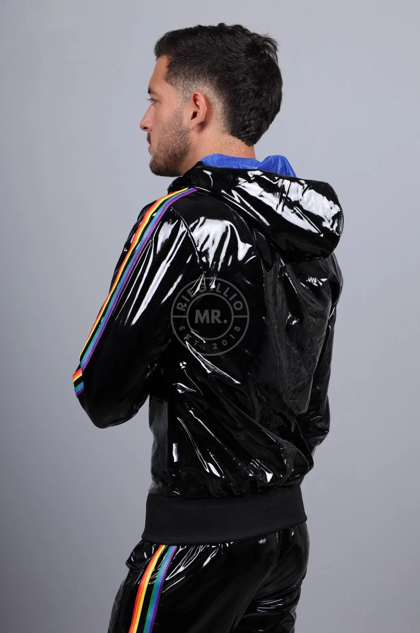 Black PVC Tracksuit Jacket - PROUD