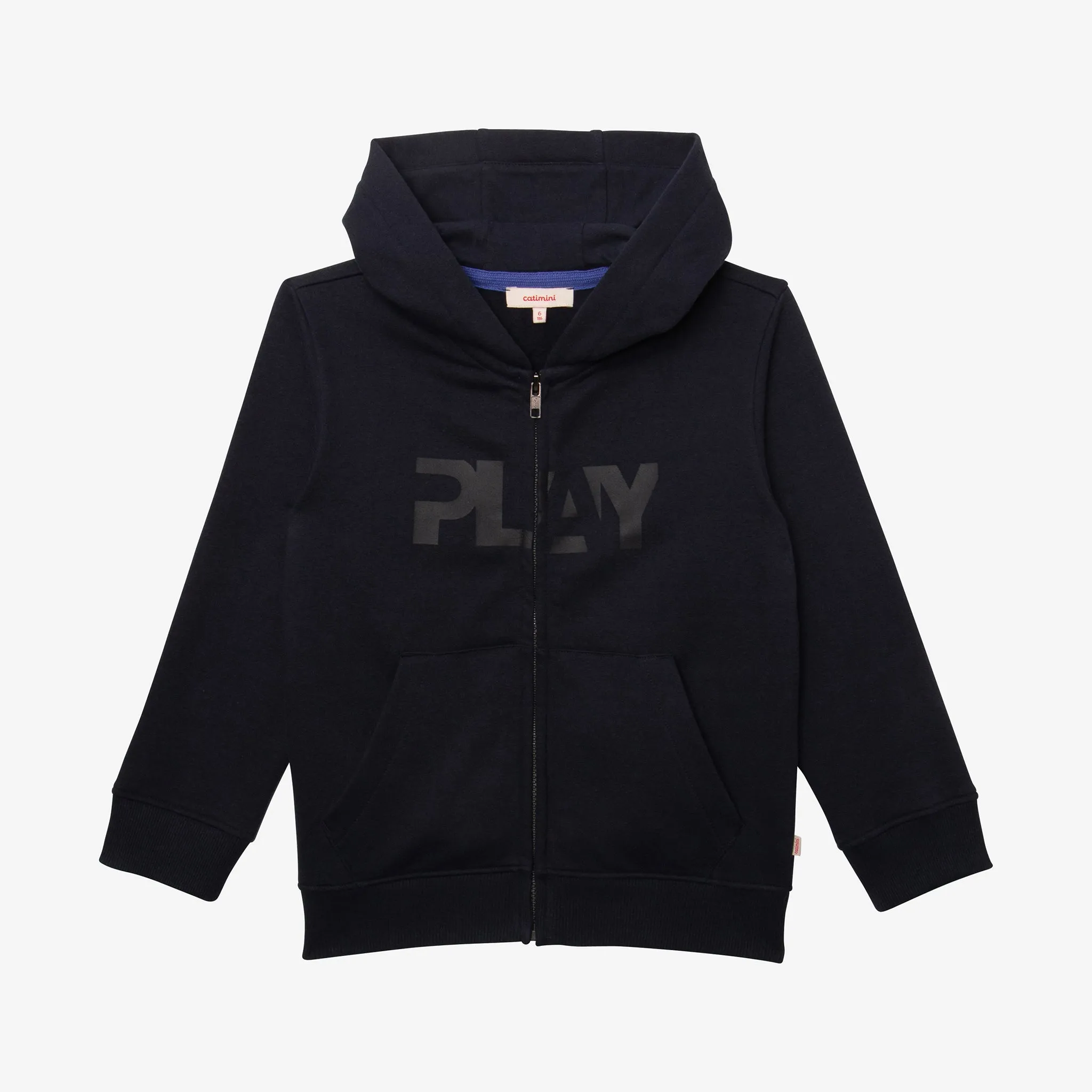 Boys' navy blue zip hoodie