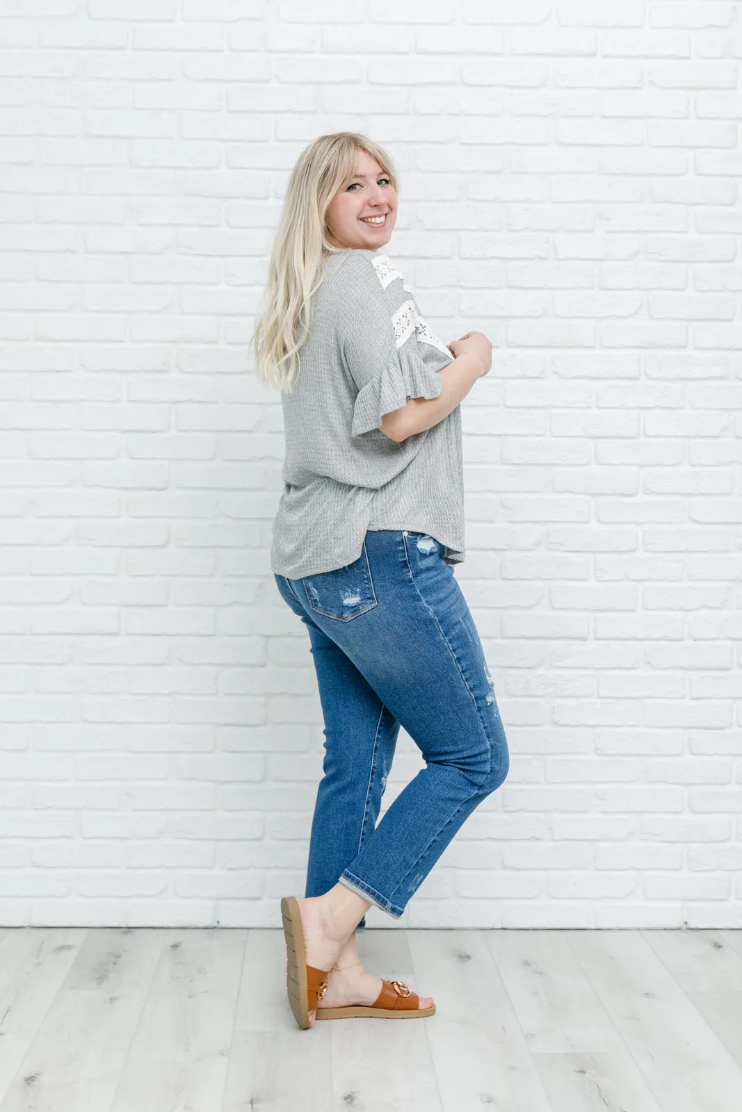 Break Away Top In Gray