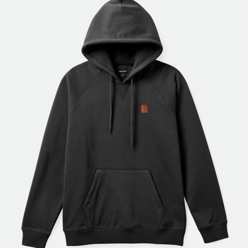 BRIXTON BUILDERS FLEECE HOOD WASHED BLACK