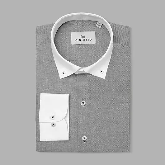 Brooklyn Grey Cotton Banker Shirt