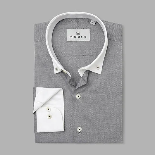 Brooklyn Grey Cotton Banker Shirt