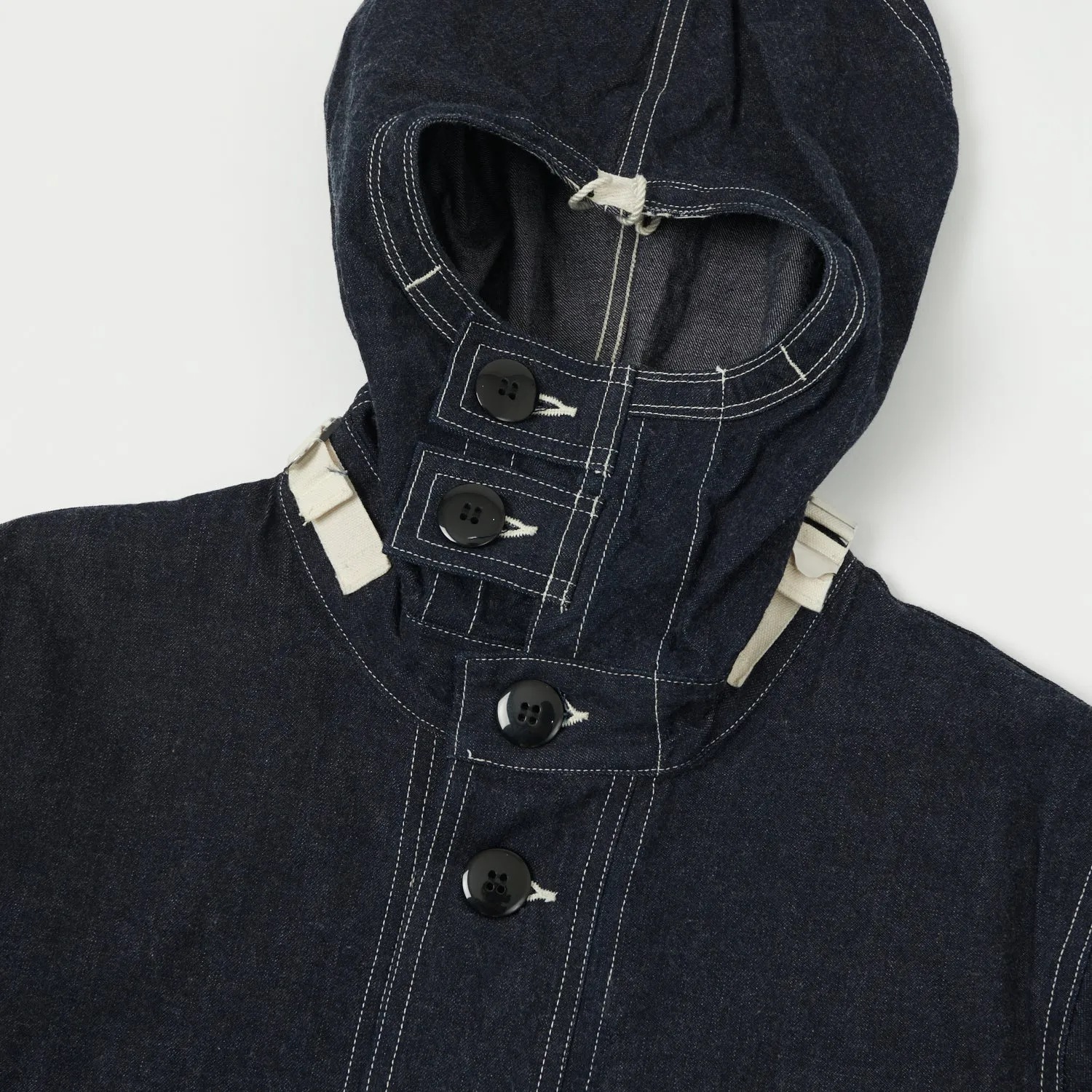 Buzz Rickson's BR11703A US Navy Denim Hooded Pullover Jacket - Indigo