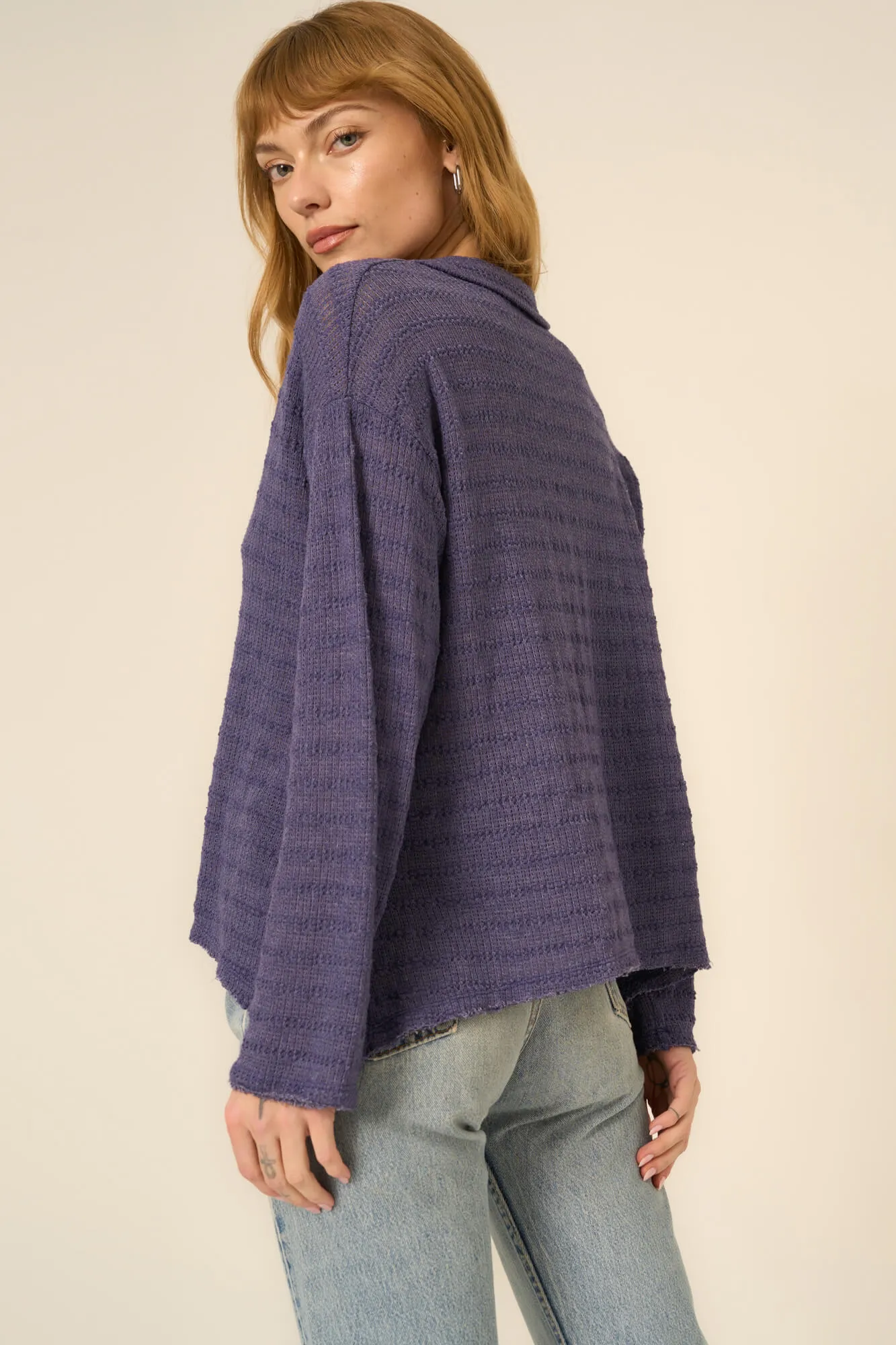 Capistrano Collared Pullover - Electric Indigo