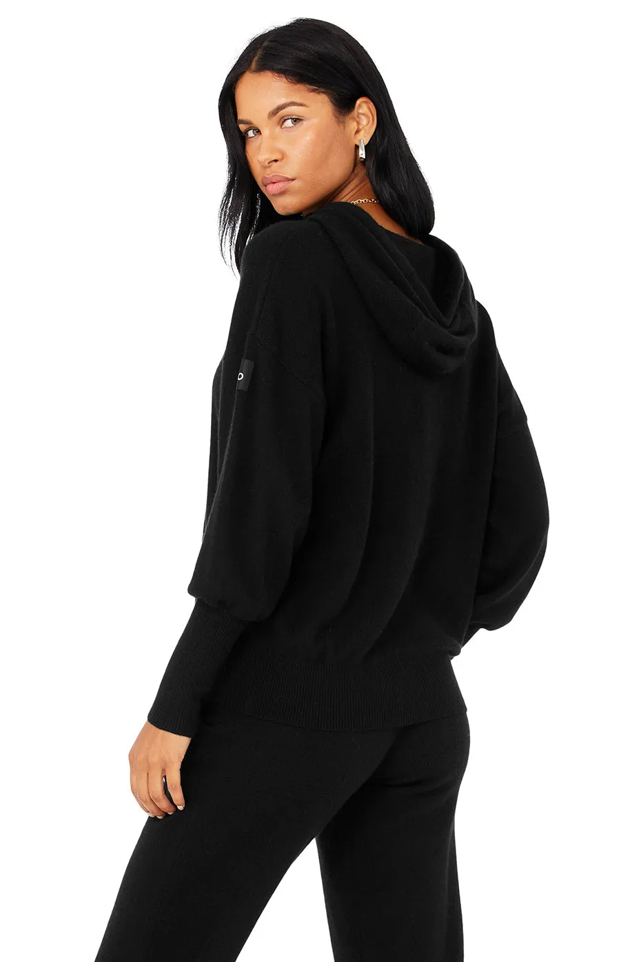 Cashmere Jet Set Hoodie - Black