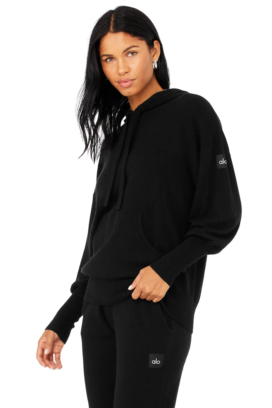 Cashmere Jet Set Hoodie - Black