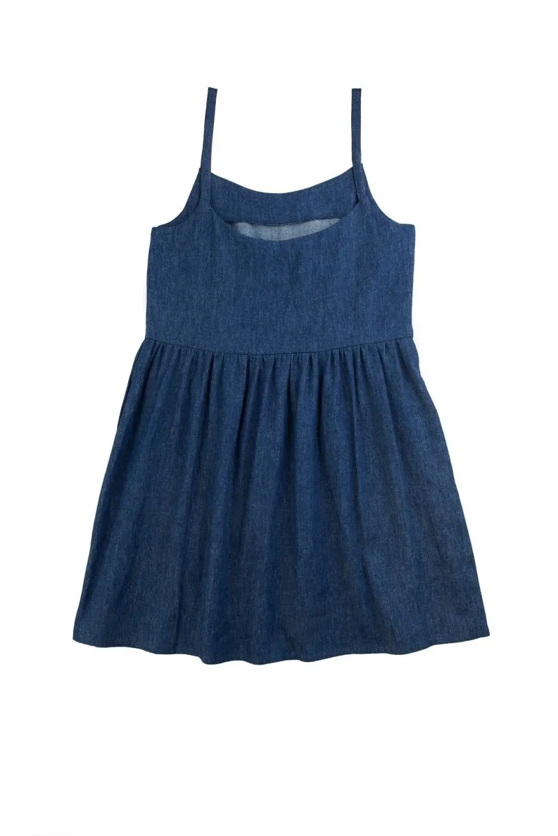 Central Standard Gathered Dress (Denim)