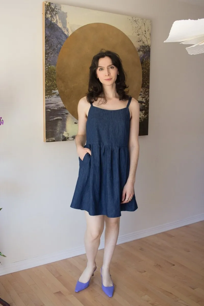 Central Standard Gathered Dress (Denim)