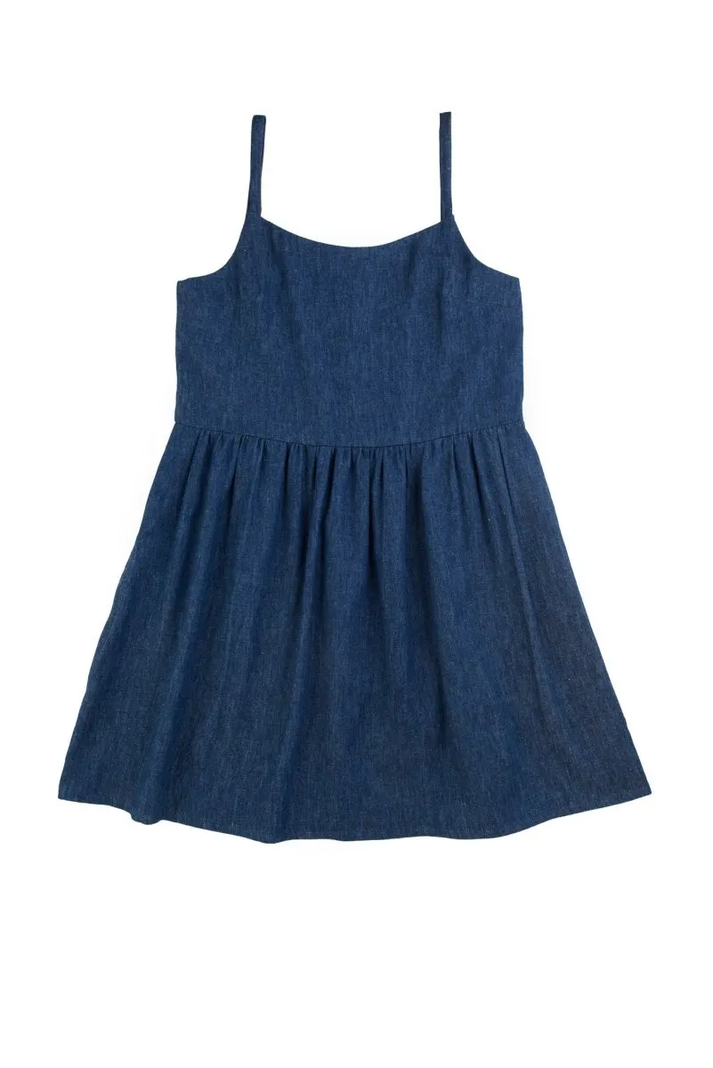 Central Standard Gathered Dress (Denim)