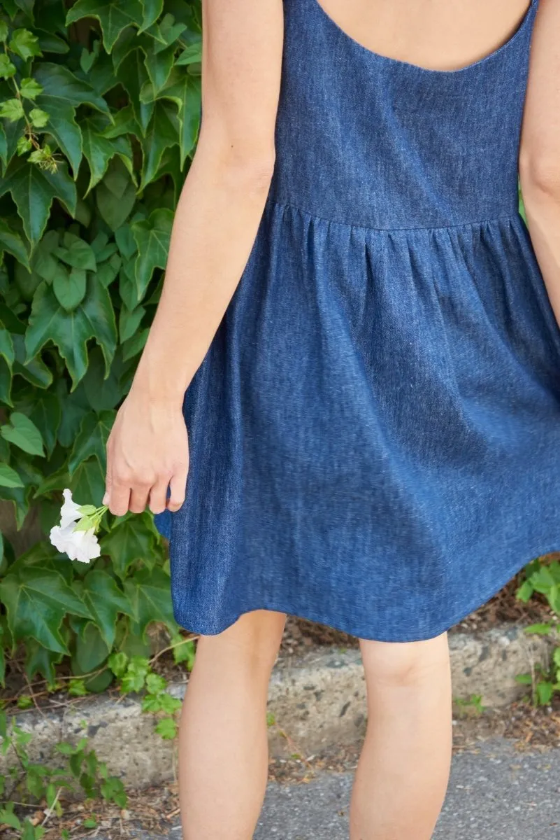 Central Standard Gathered Dress (Denim)