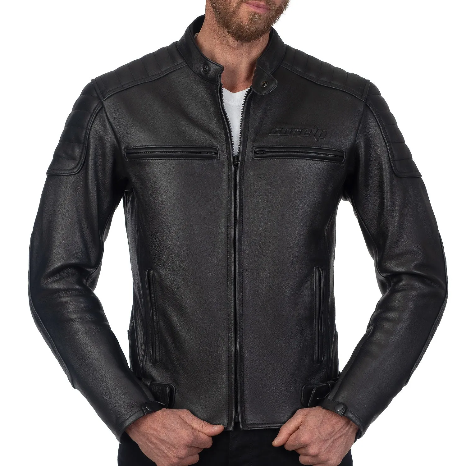 CHALLENGER BLACK MOTORCYCLE LEATHER JACKET