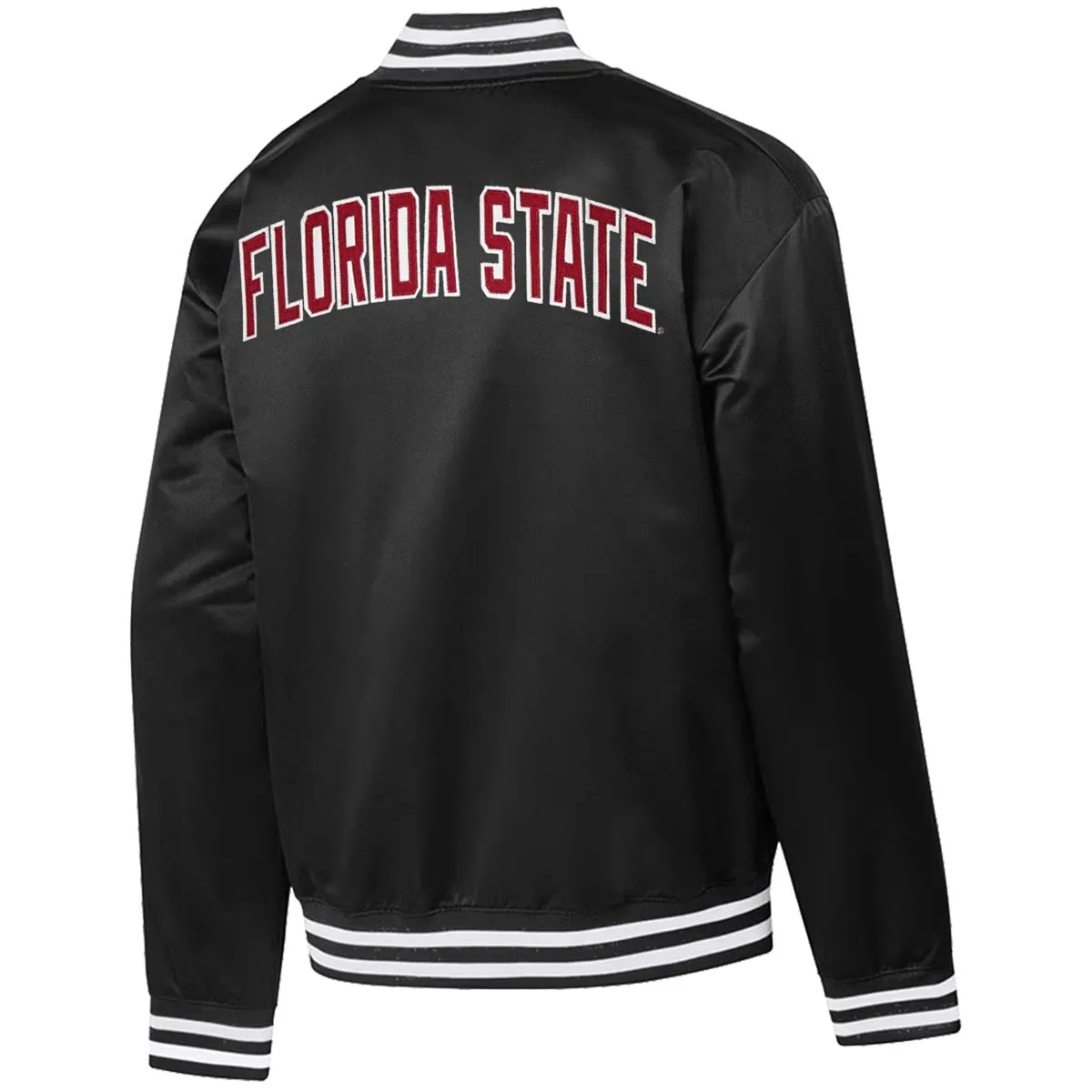 Champion Men's Seminole Logo/Florida State Super Fan Satin Bomber Jacket - Black