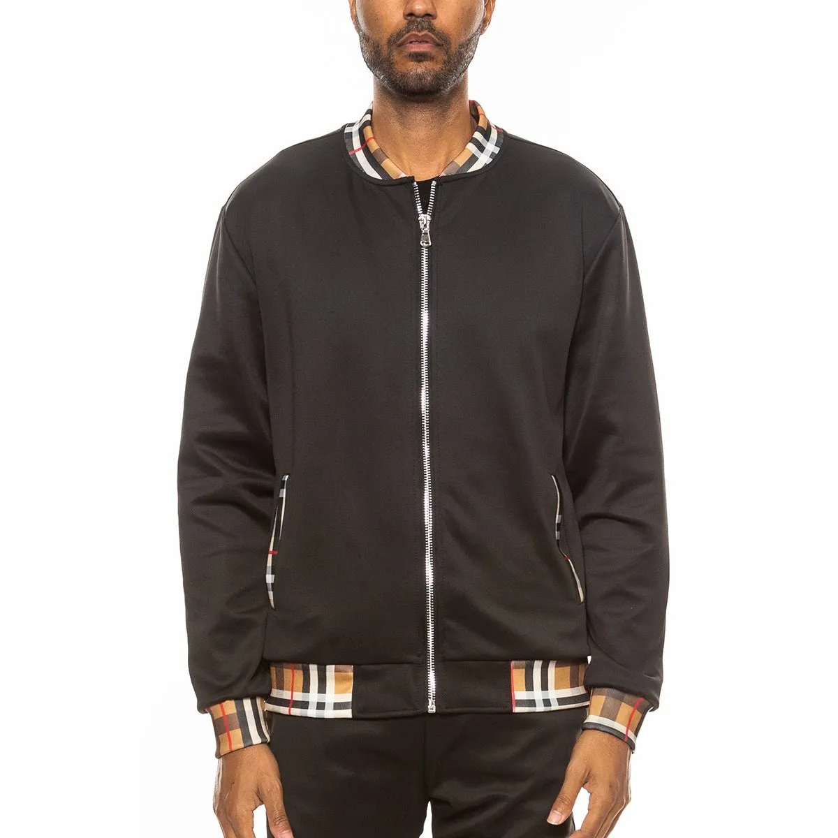 Checkered Detail Track Jacket (5 Colors)