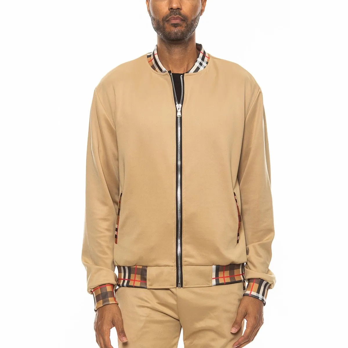 Checkered Detail Track Jacket (5 Colors)