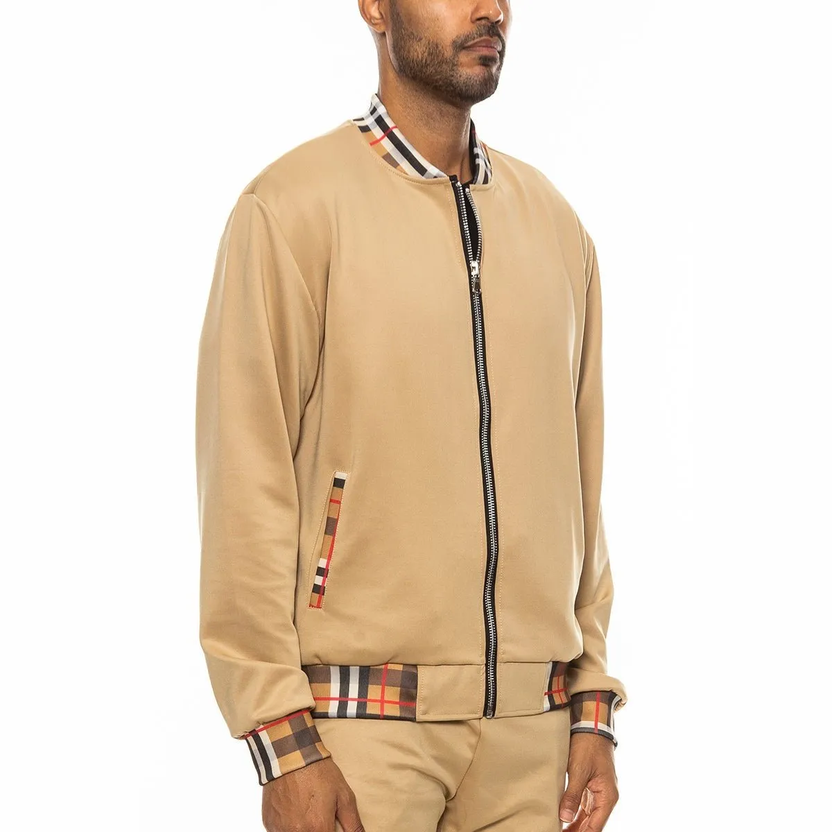 Checkered Detail Track Jacket (5 Colors)