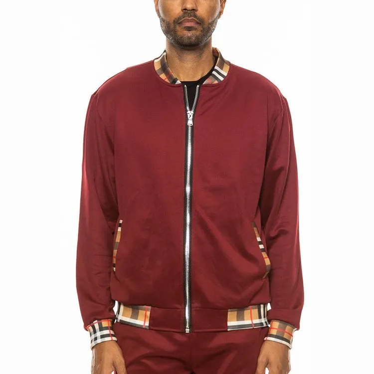 Checkered Detail Track Jacket (5 Colors)