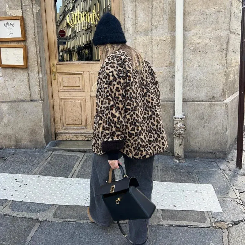 Chiara - Cosy leopard jacket with buttons